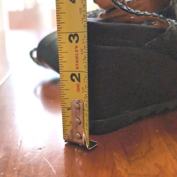 Earthies Katina Black Wedge Woven Leather Bootie Sandals Size 10 - Picture 13 of 13